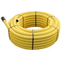 DVS Korrugerade kabelrør gul 50 mm / 42 mm (50 m), Pipelife