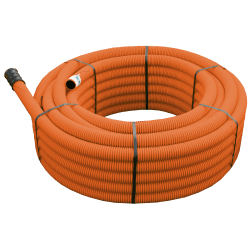 Kabelrör dubbelvägg m dragtråd, Orange 50/42 Ring 50m