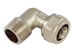 Pexal Alupex-kobling med klemring, vinkel utvendig, 26 mm x 1"