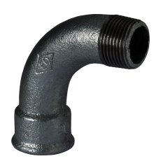 Bend 90° m/1 muffe sort adusert innvendig x utvendig 1/2"