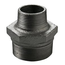 Ansatsnippel sort adusert utvendig 1 1/4" x 1"