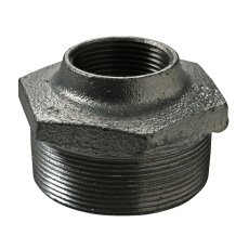 Overgangsnippel sort adusert utvendig x innvendig 1 1/4" x 1/2"