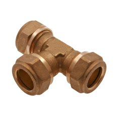 T-rør 3 kuplinger messing 28 mm x 28 mm x 28 mm
