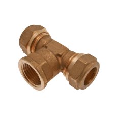 T-rør innvendig, klemring med 2 kuplinger fork. 15 mm x 1/2" x 15 mm