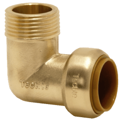 Albue 1 muffe x utvendig messing 28 mm x 1", Tectite