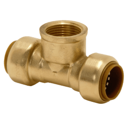 T-rør innvendig avstikk 2 muffer messing 22 mm x 1/2" mm x 22 mm, Tectite