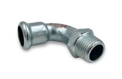 Bend 90º utvendig 1 muffe M-Press galvanisert 1/2" x 15 mm