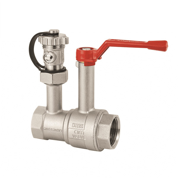 Zoom bilde av Kuleventil CIM 527 med høy hals og avtapping innvendig 1 1/4", Cimberio