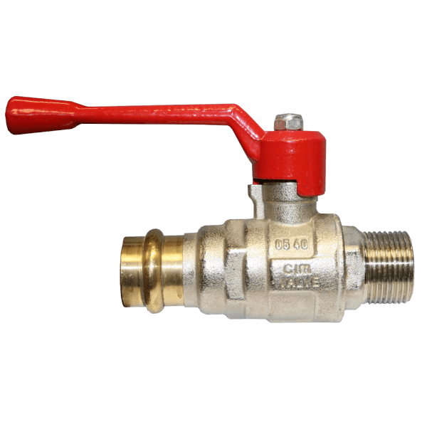 Zoom bilde av Kuleventil CIM 1220 CRNLMA med lang hendel V-press x utvendig 28 mm x 1", Cimberio