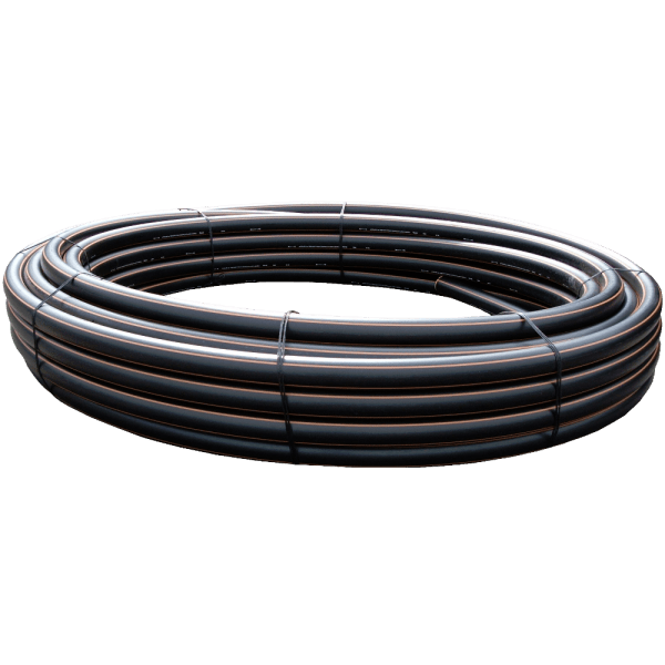 Zoom bilde av Trykkrør i kveil PN10 rødbrun stripe 40x2,4 mm x 100 m (metervare), Pipelife