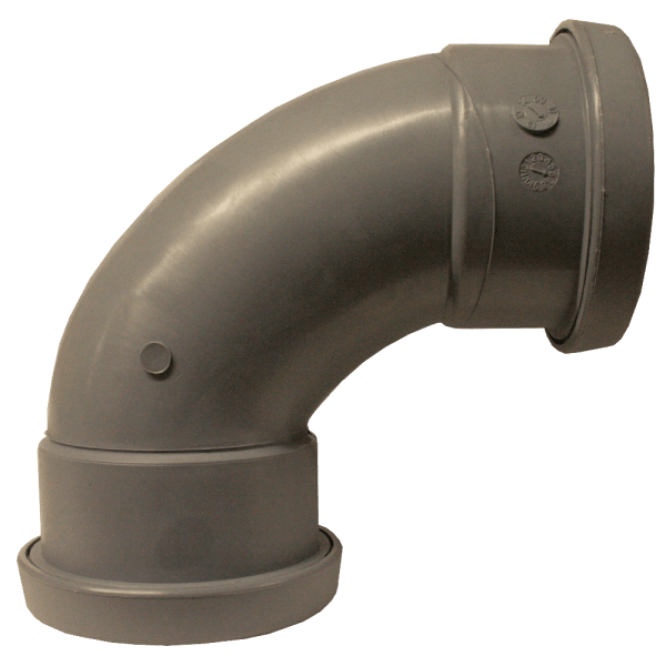 Zoom bilde av Bend langt 90° m/2 muffer PP/HT 110 mm, Nordic Pipelife