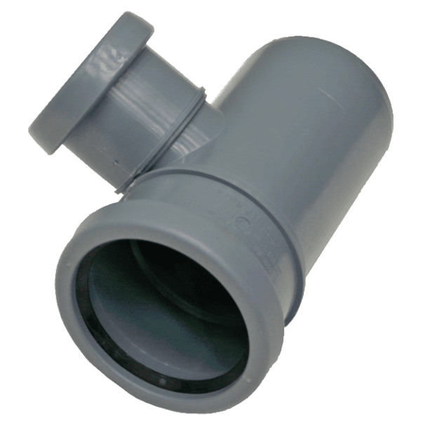 Zoom bilde av Grenrør 88° m/2 muffer PP/HT 75 mm x 50 mm, Nordic Pipelife