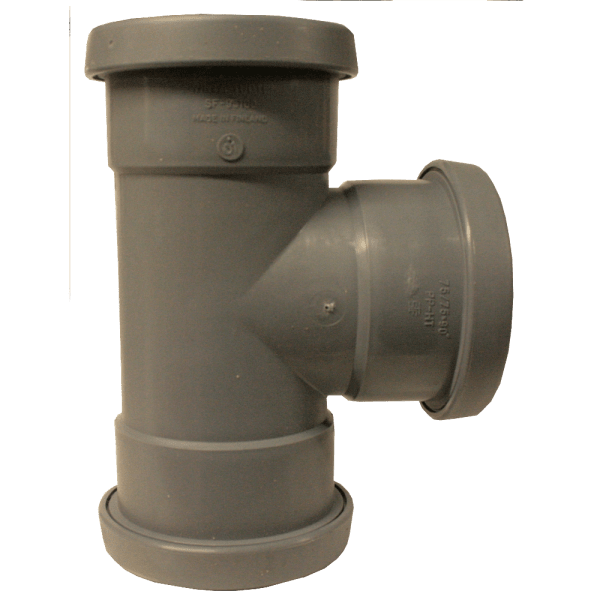 Zoom bilde av Grenrør 88° m/3 muffer PP/HT 75 mm x 50 mm, Nordic Pipelife