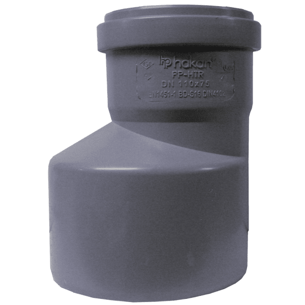 Zoom bilde av Reduksjon eksentrisk PP/HT 75 mm x 50 mm, Nordic Pipelife