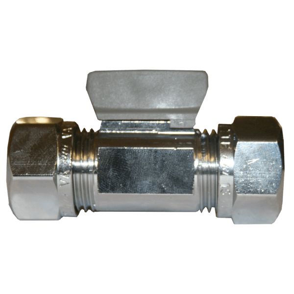 Zoom bilde av Kuleventil med grep forkrommet 15 mm x 12 mm, Vatette