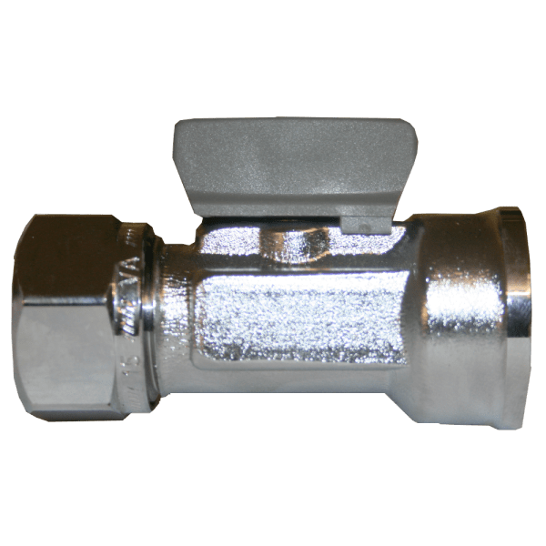 Zoom bilde av Kuleventil med grep forkrommet innvendig 1/2" x 12 mm, Vatette