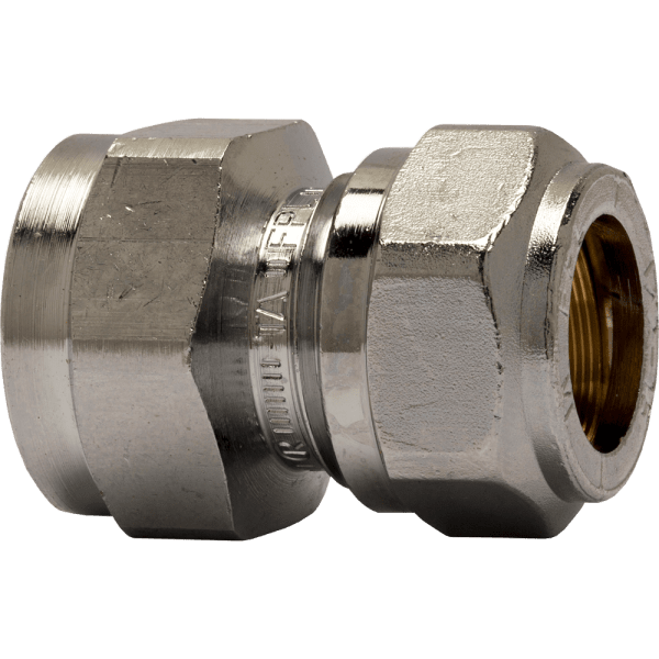 Zoom bilde av Union FPL med 1 kupling x innvendig, forkrommet, 12 mm x 3/8"