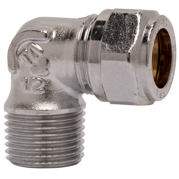 Zoom bilde av Albue 1 kupling x utvendig forkrommet 15 mm x 1/2", FPL