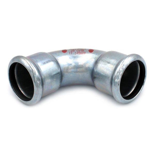 Zoom bilde av Bend 90º 2 muffer galvanisert M-press 28 mm
