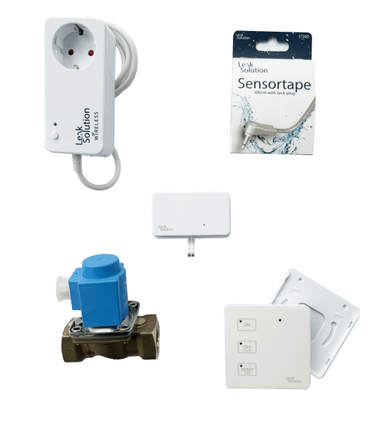 Zoom bilde av Lekkasjesikring sett med 1 stk. NO ventil 3/4" trådløs, Leak Solution