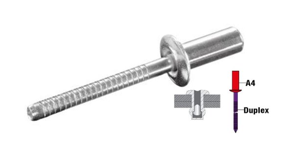 Zoom bilde av Popnagler DUPLEX 4,8 mm x 16 mm 250 st, GOEBEL