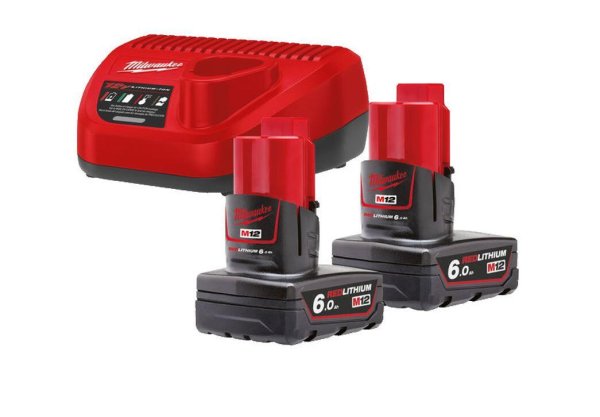 Zoom bilde av Batterisett M12 NRG-602 12V 6.0Ah, Milwaukee