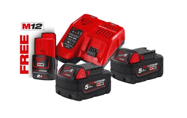 Zoom bilde av Batterisett M18 NRG-502 18V 2x5.0Ah, Milwaukee