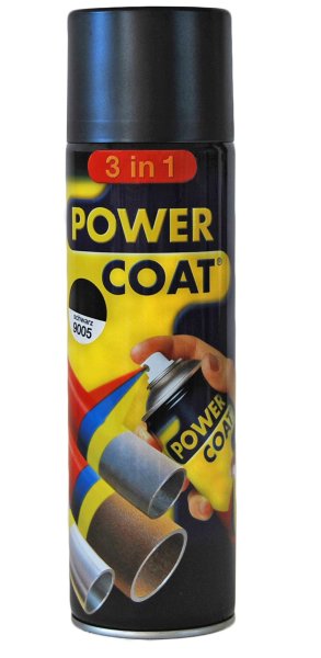 Zoom bilde av Rustmaling 3-i-1 spray svart RAL 9005 (500 ml), Power Coat