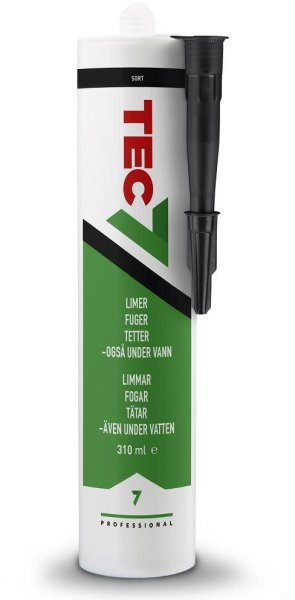 Zoom bilde av Fugemasse Relekta svart (310 ml), Tec7