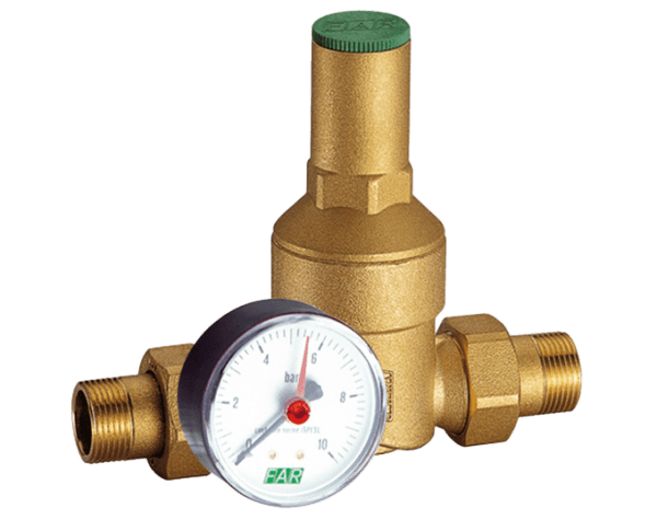 Zoom bilde av Trykkreduksjonsventil FAR2805 med manometer 1/2", Cimberio